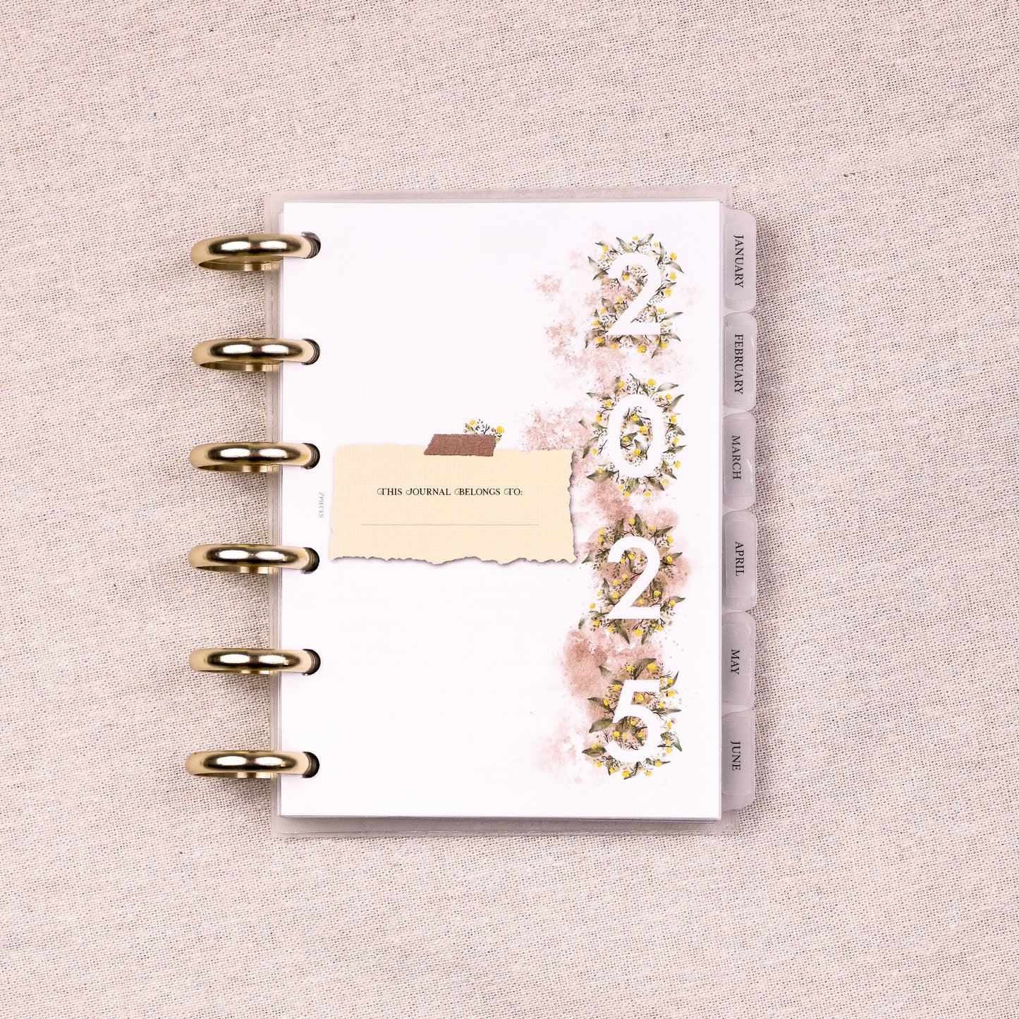 A6 | 2025 Yearly Agenda Planner | Discbound Rings | ENGLISH
