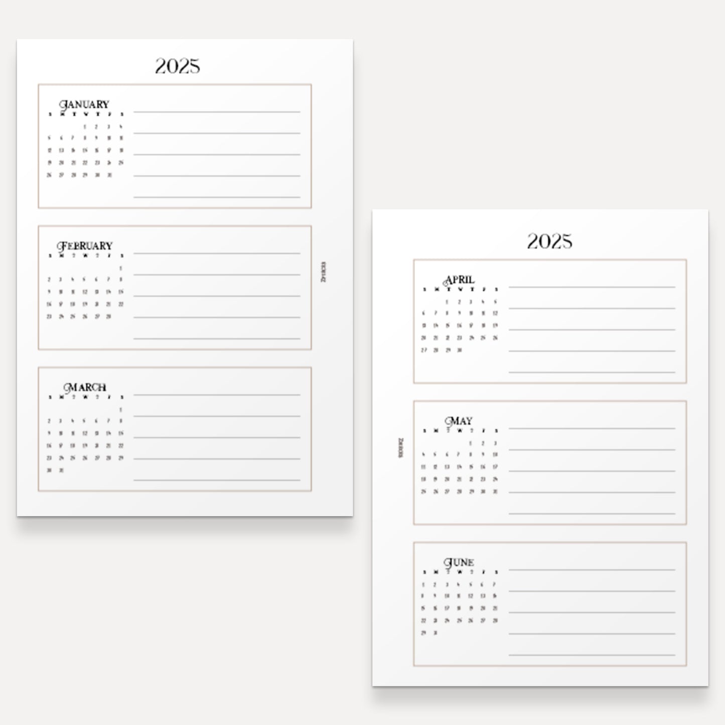 A6 | 2025 Yearly Agenda Planner | Discbound Rings | ENGLISH