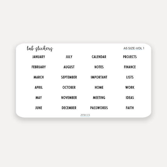 Transparent stickers for dividers and tabs