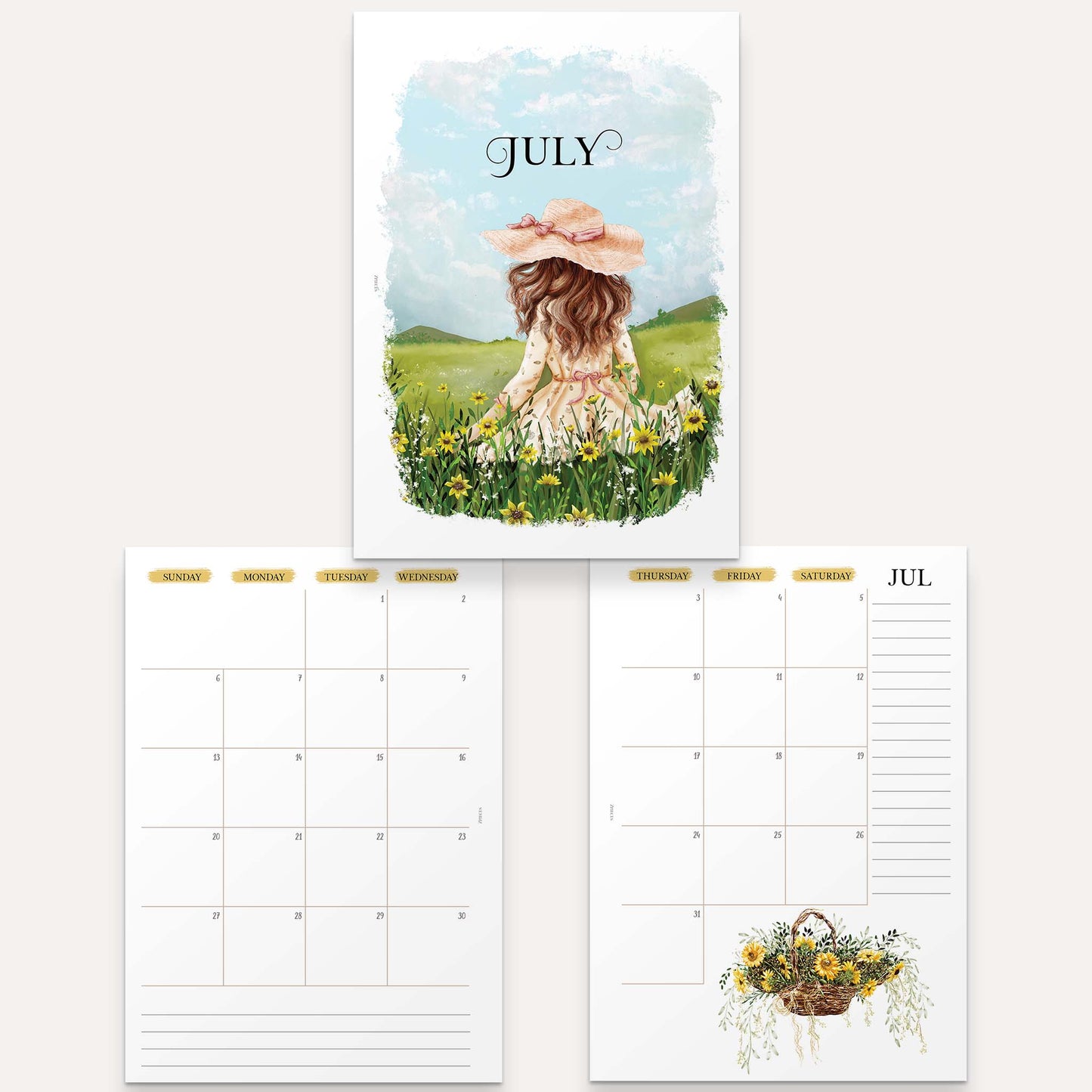 A6 | 2025 Yearly Agenda Planner | Discbound Rings | ENGLISH