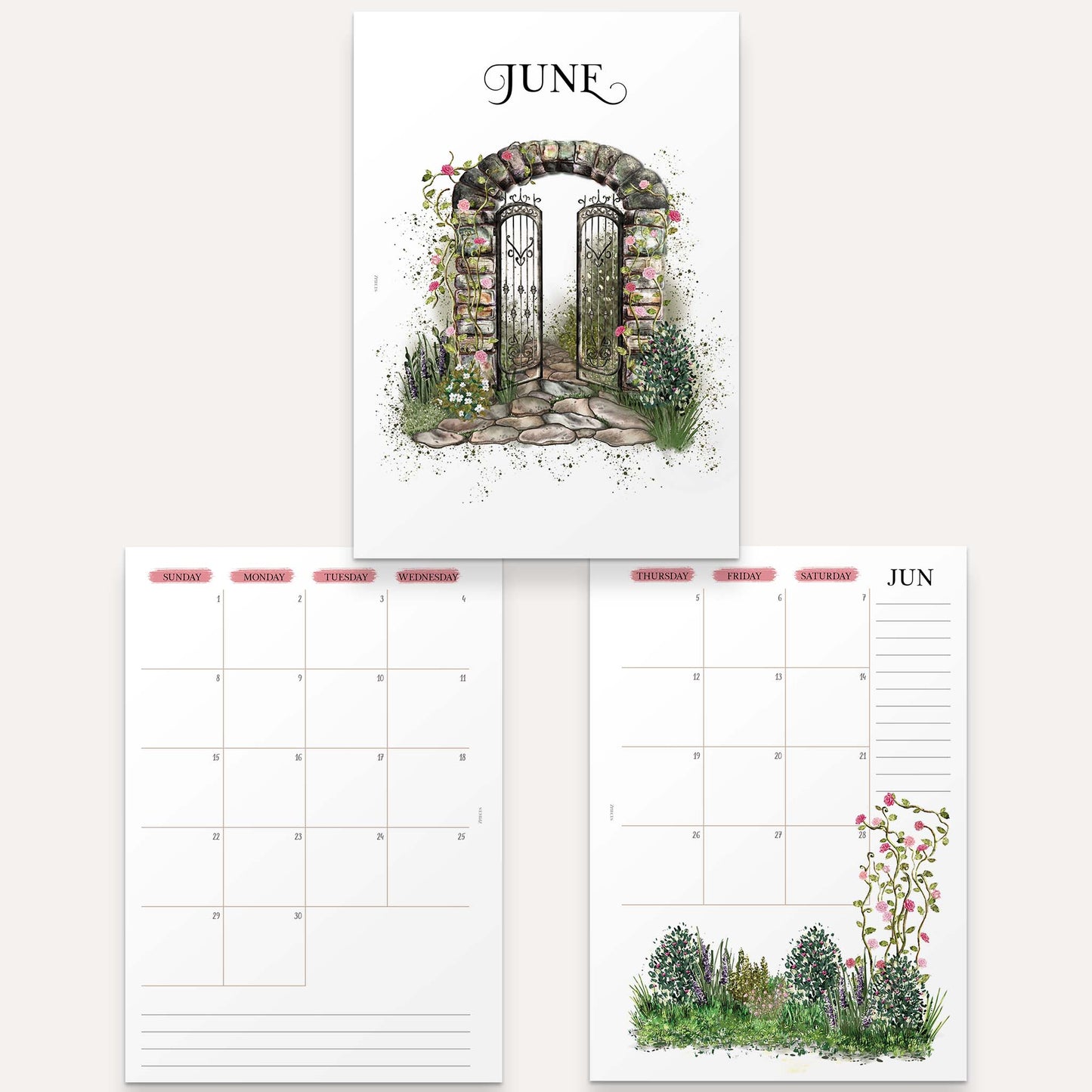 A6 | 2025 Yearly Agenda Planner | Discbound Rings | ENGLISH