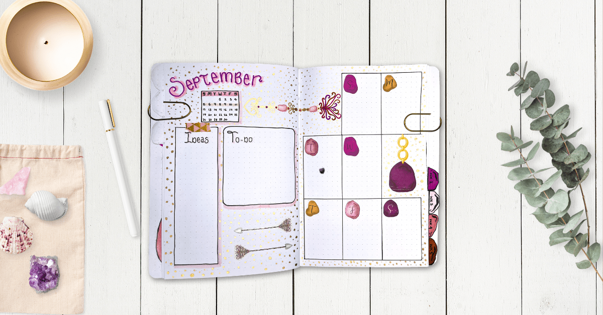 How to make a bullet journal weekly spread one page