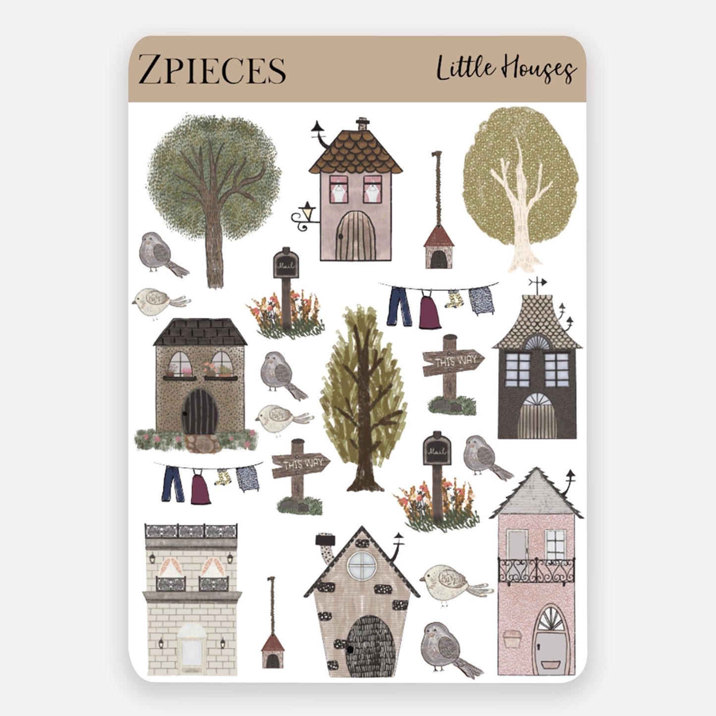 Cute Little Houses | Planner Sticker Sheet